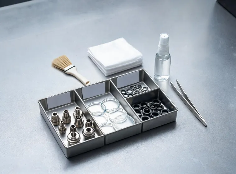 Nozzle and optics maintenance bench
